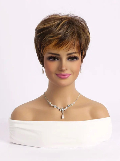 Wig Leidi Fibra Premium Liso Curto