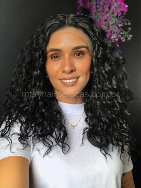 Lace Front Penélope Fibra Premium Cacheada 40cm - comprar online