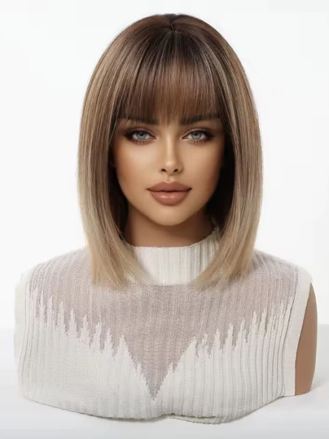 Wig Lori Fibra Premium Lisa com Franja 30cm - comprar online