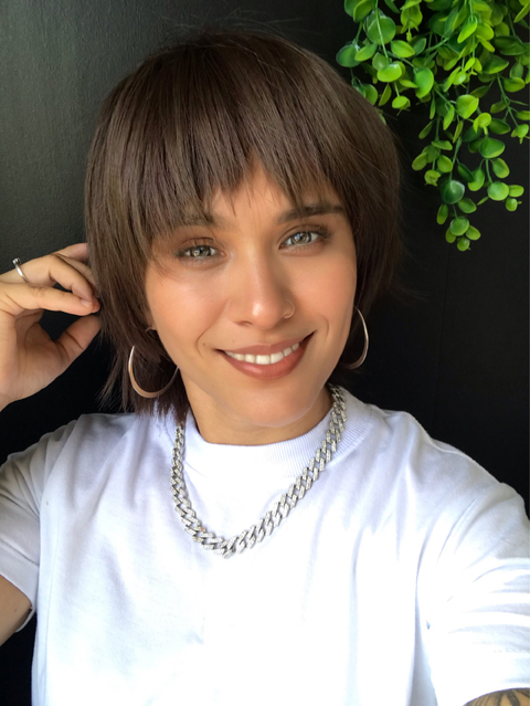 Wig Luciana Fibra Premium Lisa Curta - comprar online