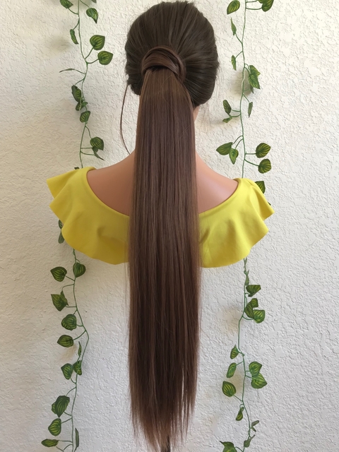 Aplique Rabo de Cavalo Liso Fibra Premium 55cm