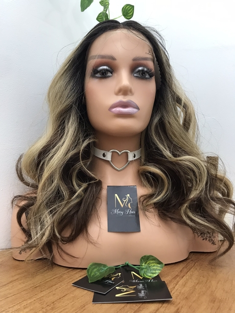 Lace Front Carly Fibra Premium Ondulada 50cm