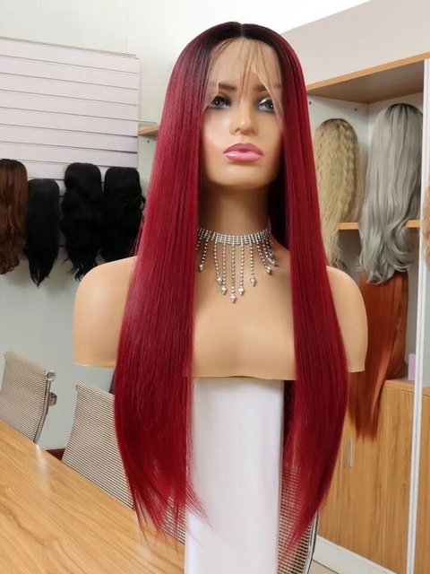 Lace Front Elvira Fibra Premium Lisa 60cm
