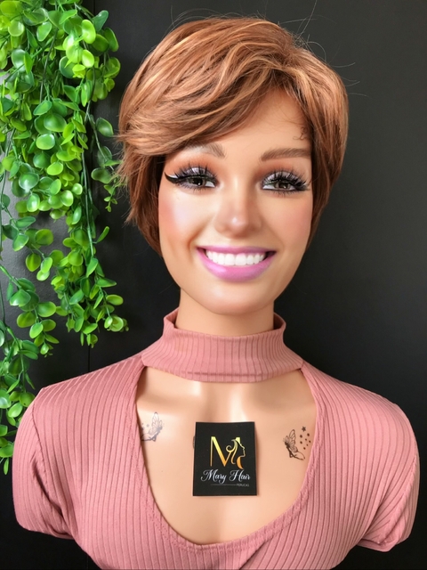 Wig Evilyn Fibra Premium Lisa Curta
