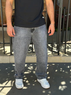 CALÇA RETA DENIM - GRAFITE na internet