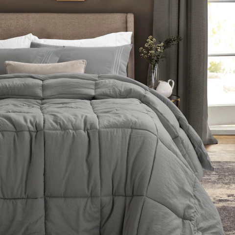 Acolchado Plumón Queen Matelaseado Premium Gris Oscuro - Jean Cartier - comprar online
