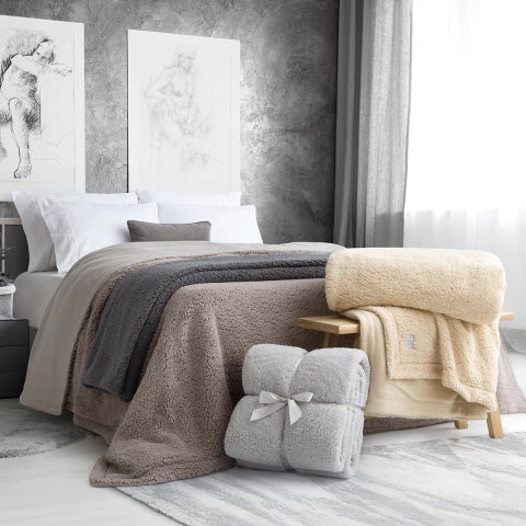 Frazada 2 1/2 Plazas Doble Corderito y Polar - Jean Cartier - comprar online