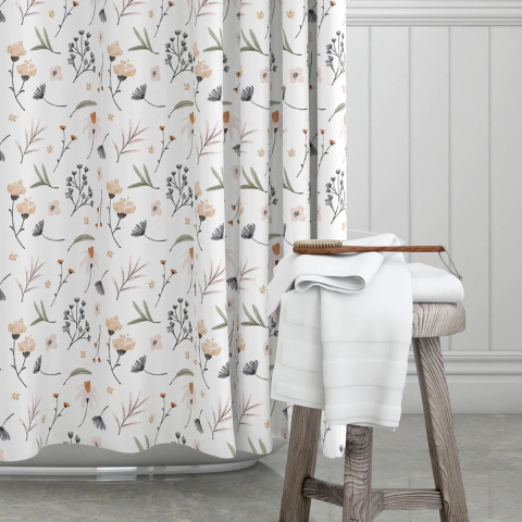 Cortina de baño Jean Cartier 180 x 180 cm con diseño floral