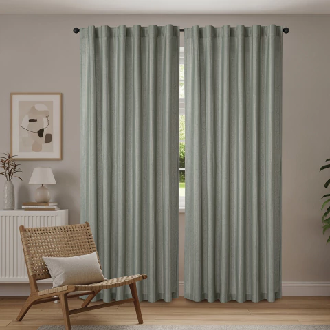 Combo Sofisticado: Juego de Cortinas + Mantel 150 x 200 cm + Funda de Almohadón Hilado Diseño a Rayas - Jean Cartier - comprar online