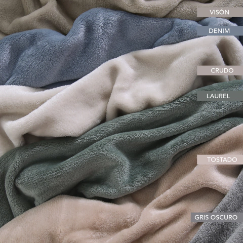 Frazada 1 1/2 Plaza Flannel Liso Súper Suave Tostado - Palette
