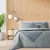 Kit de 4 piezas de cama 2 1/2 plaza con edredón bitono y almohadones Jean Cartier