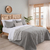 Kit Cover 2 1/2 Plazas Reversible Matelaseado Bitono Gris - Alcoyana