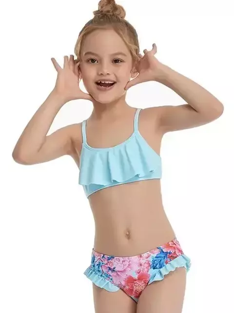 MOLDE BIQUINI INFANTIL DE ALÇAS COM BABADO