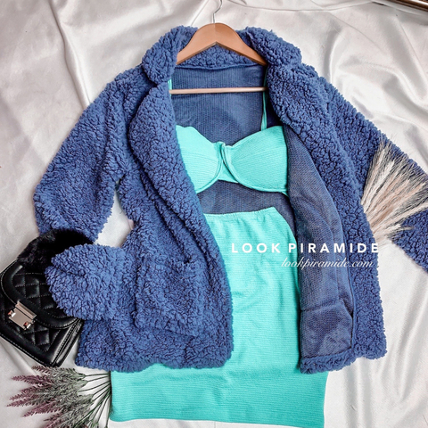 Casaco Teddy Bear - Azul