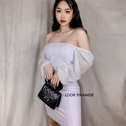 Vestido Manga Princesa Tule Branco