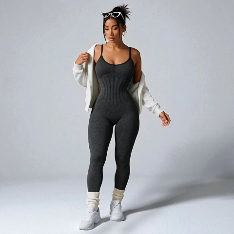 Macacão Gigi Longo Regata Levanta Bum Bum Academia 2253 - comprar online