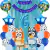 Combo Deco Feliz Cumpleaños Bluey Y Bingo Tonos Celestes - Globos R&D