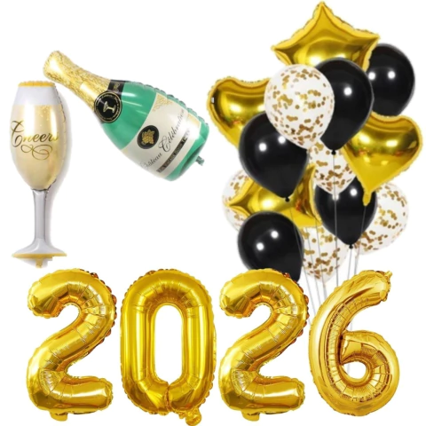 Kit Deco Año Nuevo Metalizados De 70cm - comprar online