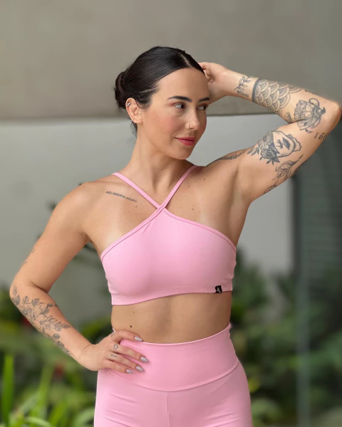 Top cruzado na frente Rosa bailarina - comprar online