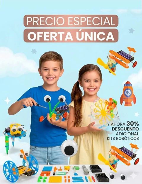 PROMO 30 % OFF Kit 6 Robots para Armar