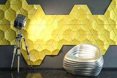 Imagen de Kit de 6 Moldes de PET Rombo Circulo Panel Decorativo 3D Para Vaciado de Yeso, Cemento, Concreto, Hormigón o Resina