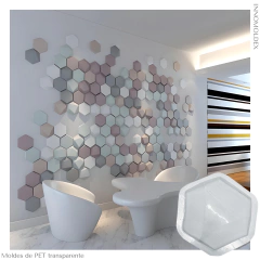 Kit de 6 Moldes de PET Kaap Panel Decorativo 3D Para Vaciado de Yeso, Cemento, Concreto, Hormigón o Resina