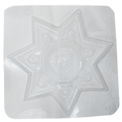 Molde De PET Para Decoración Rosetón Estrella 3D Para Vaciado de Yeso, Cemento, Concreto, Hormigón o Resina
