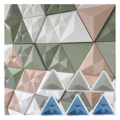 Kit de 6 Moldes de PET Triángulo Panel Decorativo 3D Para Vaciado de Yeso, Cemento, Concreto, Hormigón o Resina
