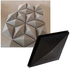 Kit de 6 Moldes de PET Rombo Panel Decorativo 3D Para Vaciado de Yeso, Cemento, Concreto, Hormigón o Resina
