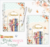 Conjunto de cadernos de encadernação para professores com design floral e ilustrações de livros, incluindo caneta e clipes de papel.