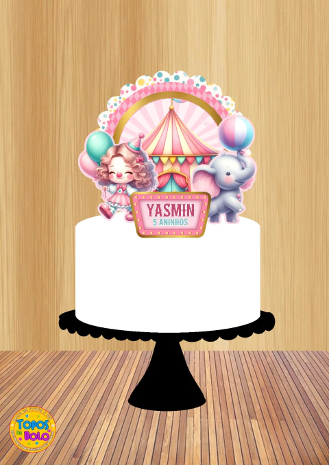 Arquivo de Corte Topo de Bolo Circo Rosa 01