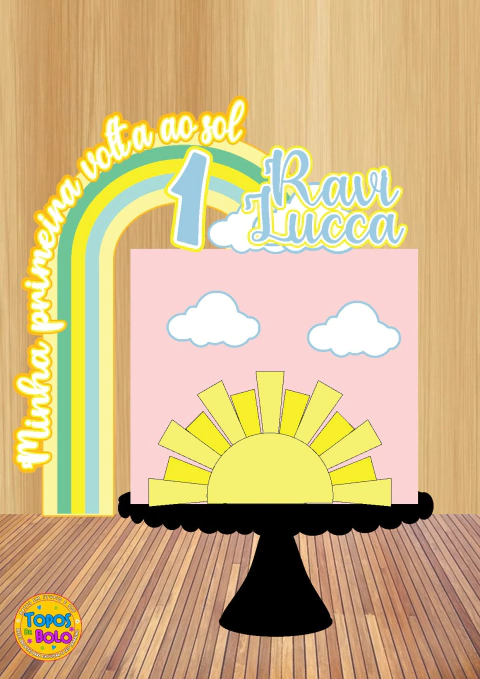 Arquivo de Corte Topo de Bolo Primeira Volta Ao Sol Menino - comprar online