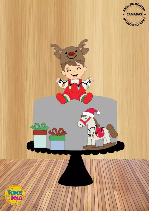 Topo de Bolo Bebê Com Pisca Pisca