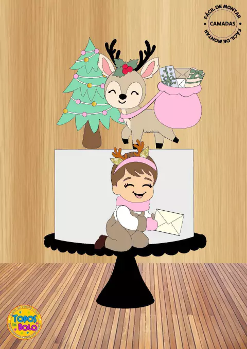 Topo de Bolo Bebêzinha Com Carta