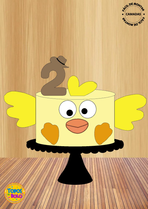 Arquivo de Corte Topo de Bolo Rosto Pintinho Amarelinho