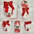 Caixas decorativas de festa com tema de cereja, apresentando laços vermelhos e detalhes em vermelho e branco.