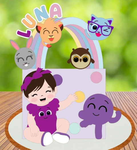 Arquivo de Corte Topo de Bolo Bolofofos Bebê Menina Camadas