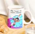Caneca personalizada das Meninas Super Poderosas com a frase "Não toque na minha caneca!" e personagem animada.