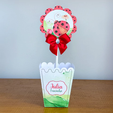 centro de mesa cachepô joaninha