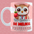 Caneca de professor com estampa de coruja segurando uma maçã e a frase "Uso Exclusivo da Melhor Professora".