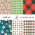 Conjunto de 6 papéis digitais de Natal em JPG, apresentando diferentes padrões festivos como árvores, renas e bolas de Natal.