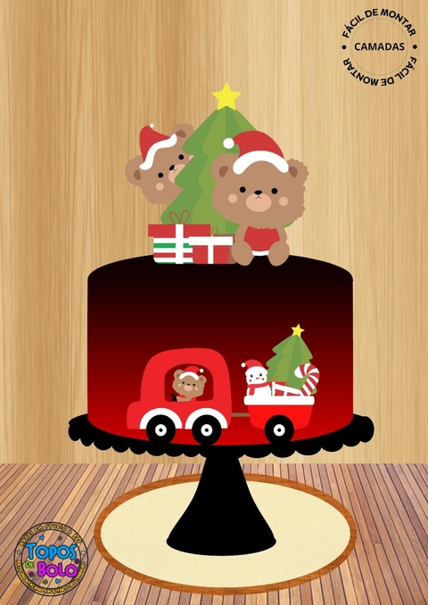 topo-de-bolo-ursinho-carrinho-de-natal 
