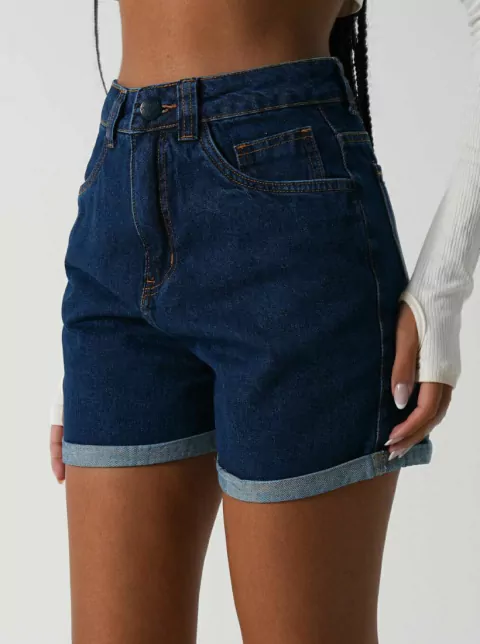 SHORT MOM LAVAGEM ESCURA LADY ROCK