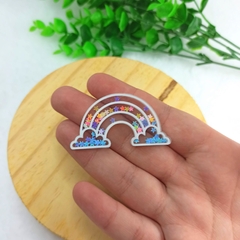 Arco íris com glitter na internet