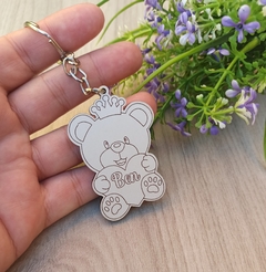 Chaveiro MDF Urso Rei
