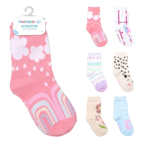 Meia infantil pimpolho 31 a 34