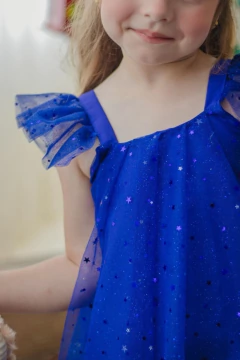 Vestido Fadas Tule premium azul bic na internet