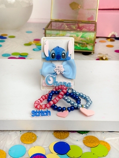 Kit hair Clips Stitch + pulseiras