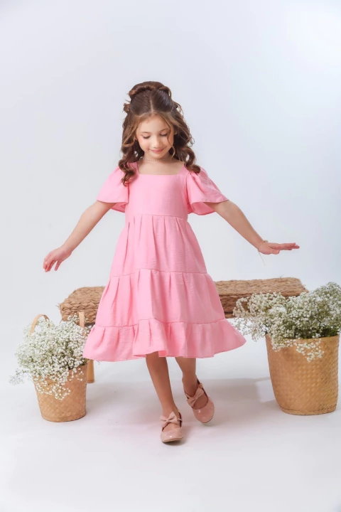 Vestido Luna rosa bebê