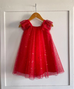 Vestido tule fadas premium vermelho